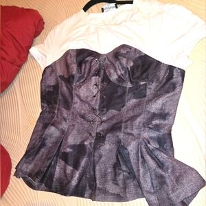 Stylish White and Gray Women's Top